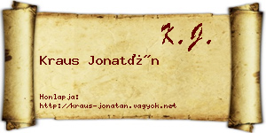 Kraus Jonatán névjegykártya